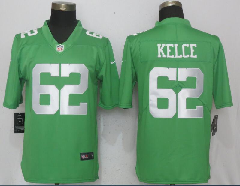 Men Philadelphia Eagles #62 Kelce Wentz Green Vapor Untouchable Nike Limited NFL Jerseys